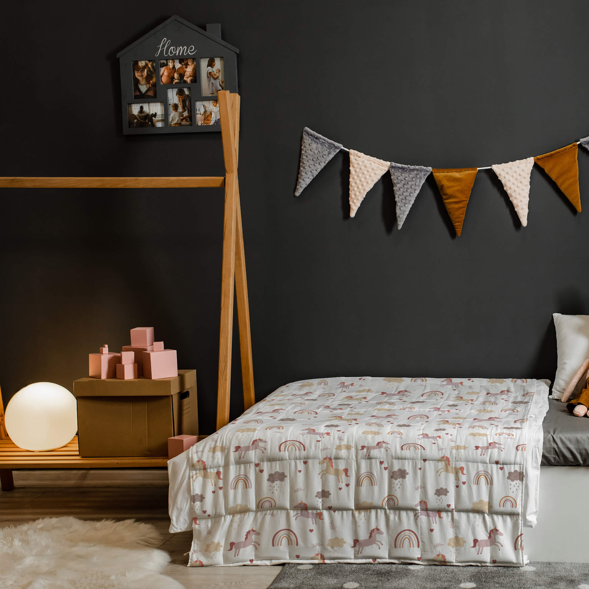 kołderka obciążeniowa z jednorożcami