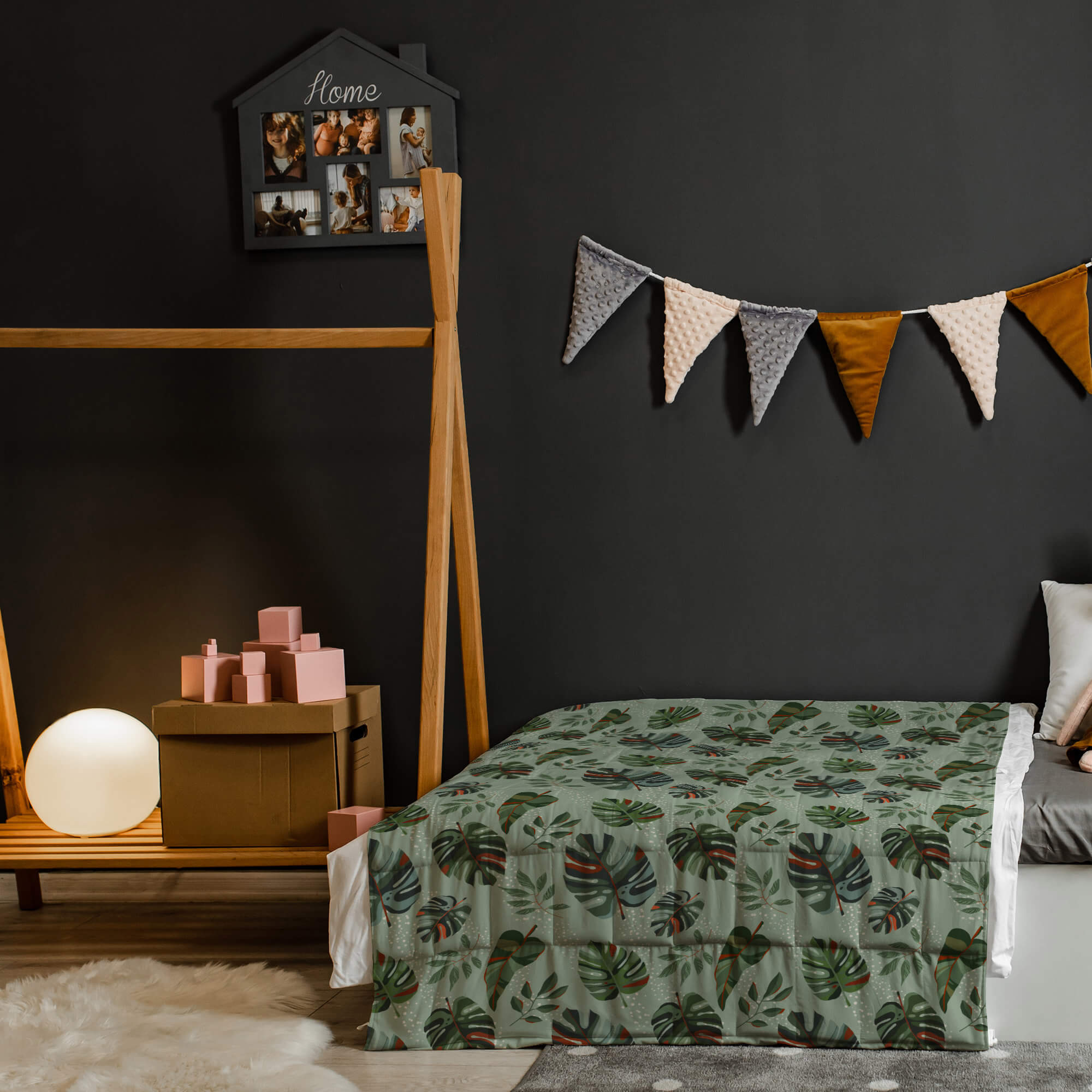 kołderka sensoryczna z liśćmi