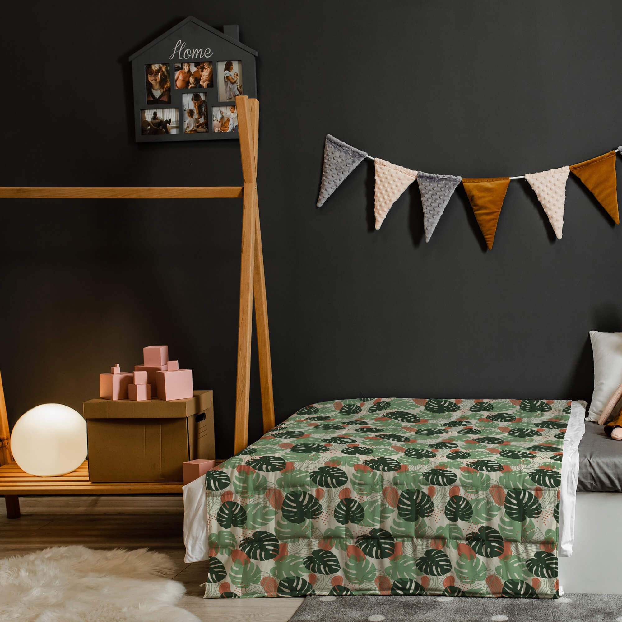 kołderka sensoryczna w liście