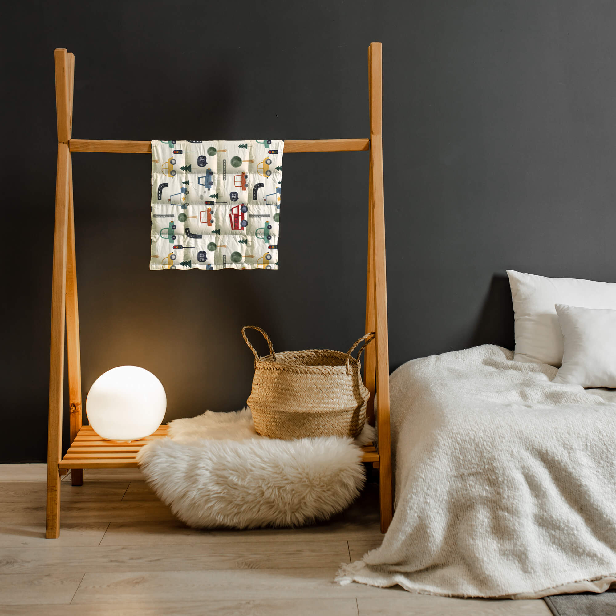 kołdra sensoryczna z autami