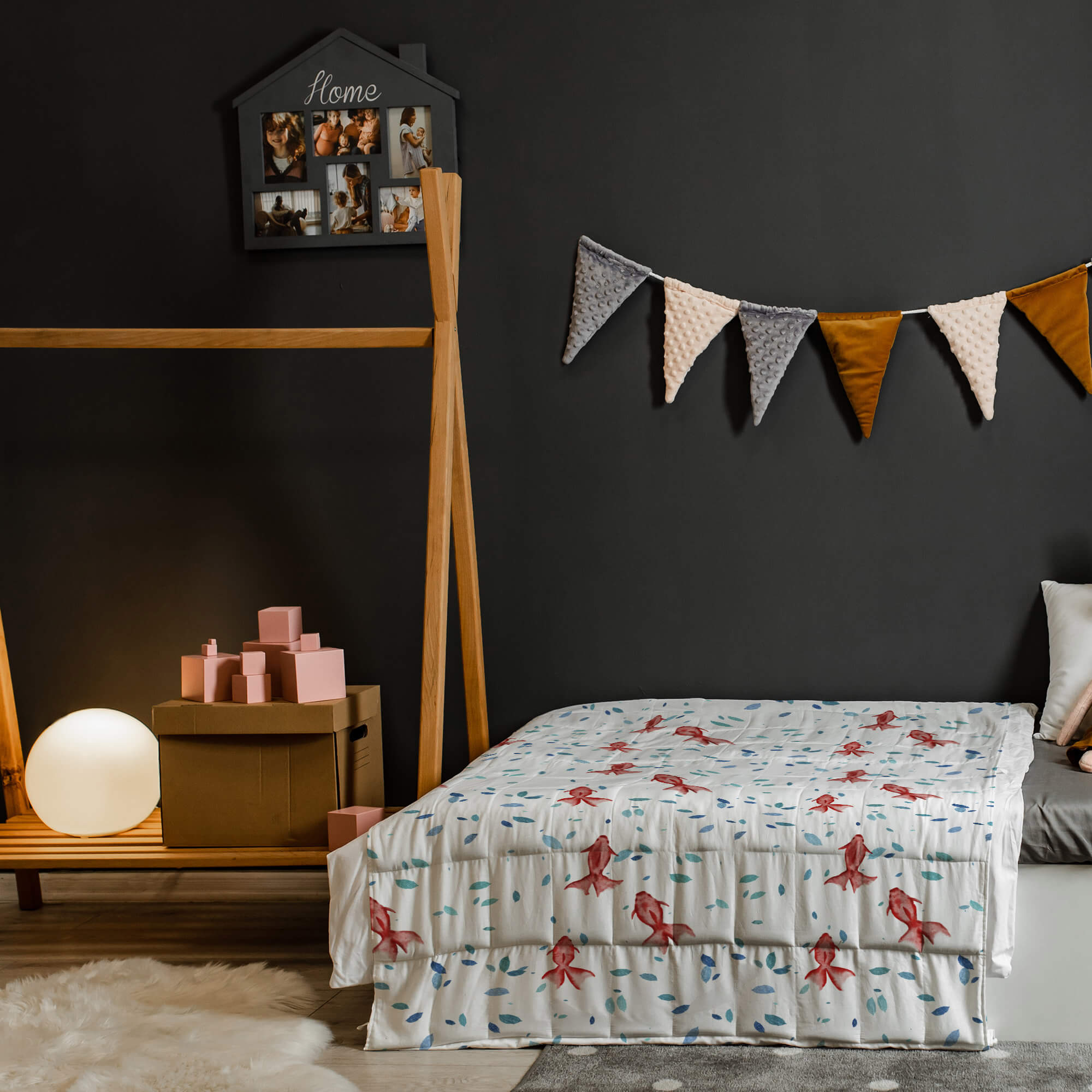 kołdra sensoryczna z rybami