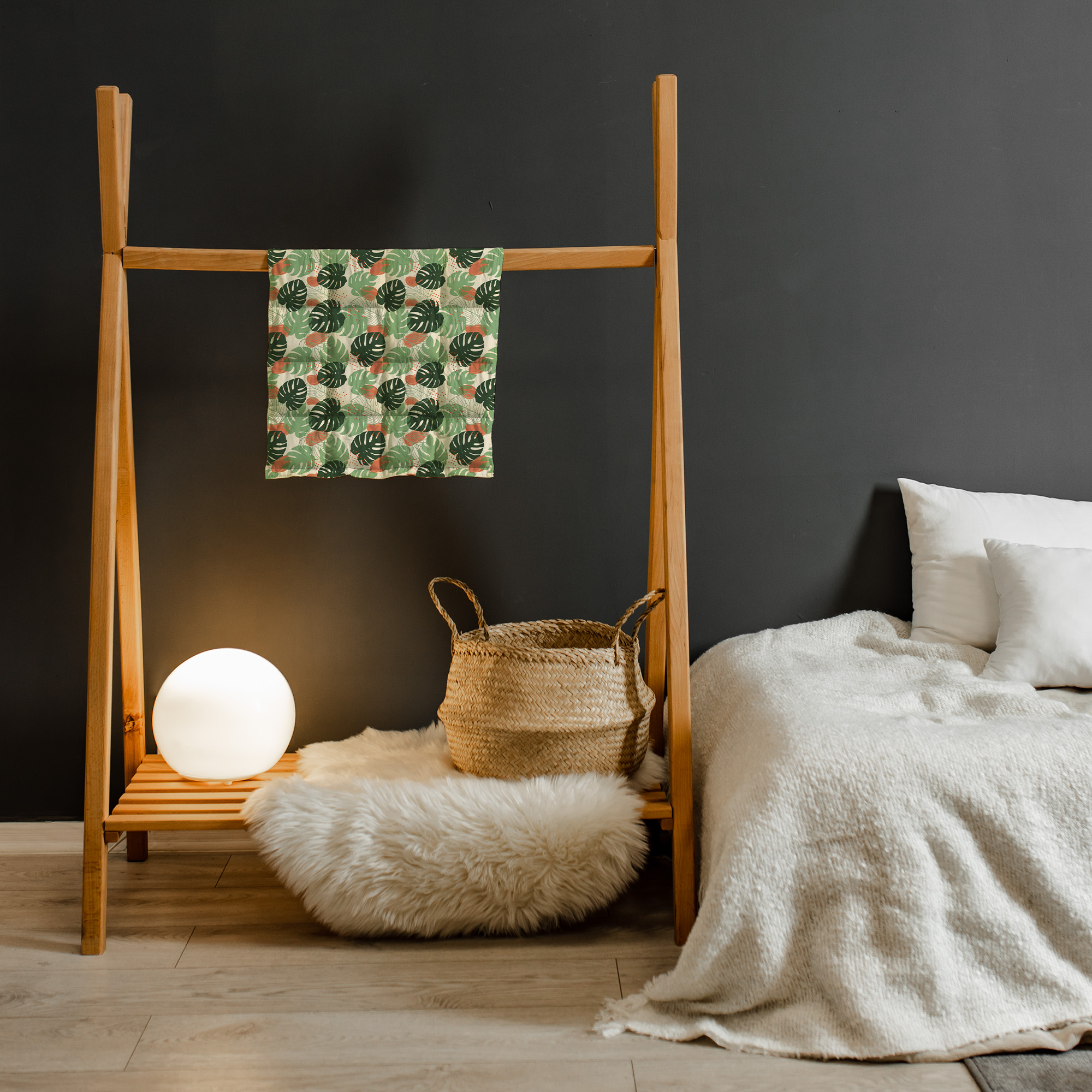 poduszka obciążeniowa w tropikalny wzór